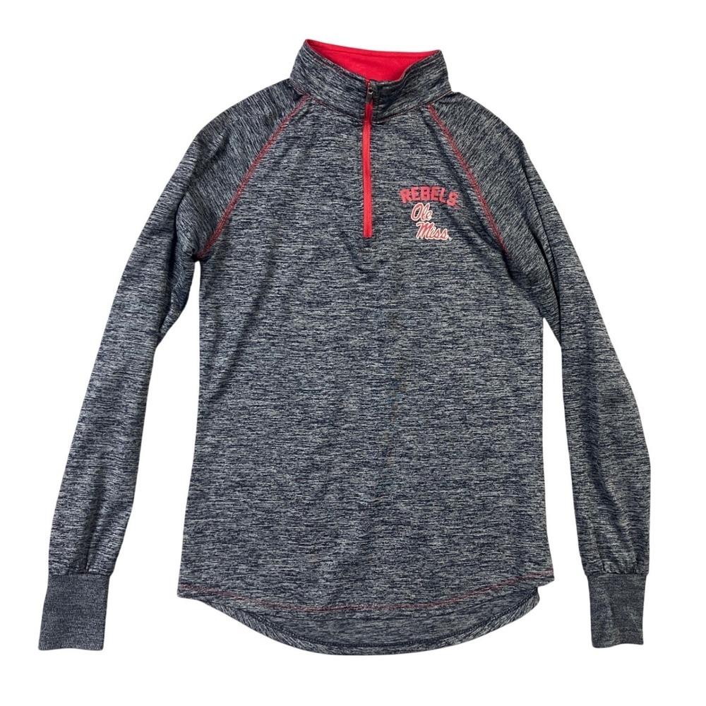 Colosseum Pullover Women S Navy Blue Ole Miss Rebels NCAA Space Dye Quarter Zip - Picture 2 of 9